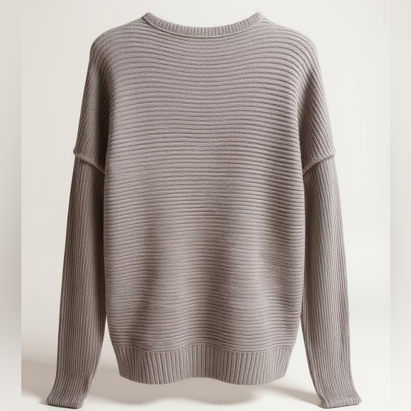 Cozy Free People oversized light gray ribbed sweater, size M​ - Picture 3 of 4